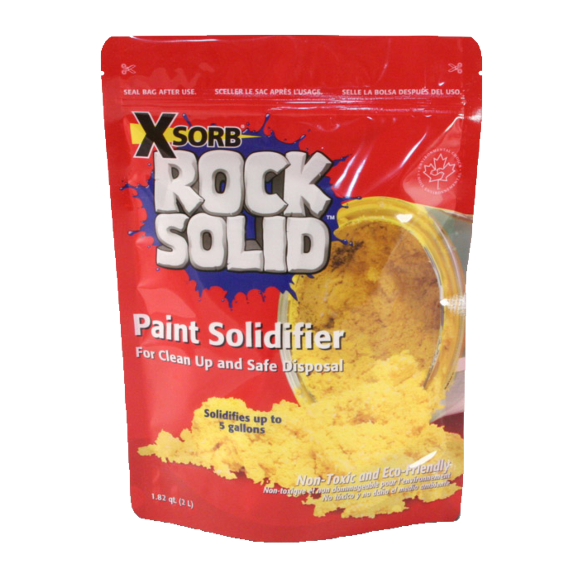Spill Hero Rock Solid Paint Hardener and Absorbent Bags - 2 Liters, Granular, 6 Pcs, Model# XB111R-6